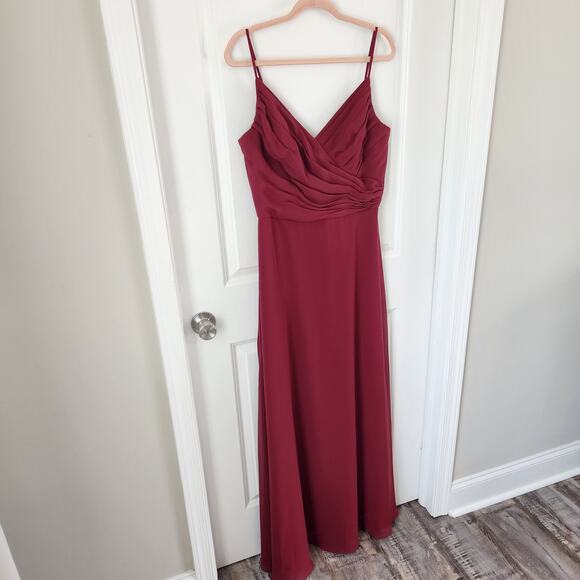 BARI JAY Women's Style#  BC-1867 BRIDESMAID DRESS  WINE Size 14 - Picture 7 of 10